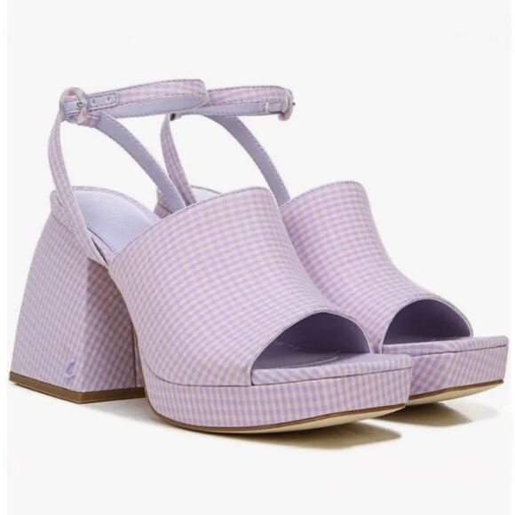 NEW Sam Edelman Circus Miranda Lilac Check Heels - Picture 2 of 15